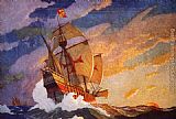Columbus' Three Ships by N.C. Wyeth